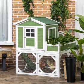 49" Small Chicken Coop Hen House with Garden Space (Option: Green-1075x555x160 mm)