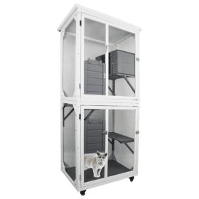 Outdoor Indoor Cat Pet Climbing Frame Game Cage Cute Large Space (Option: Grey)