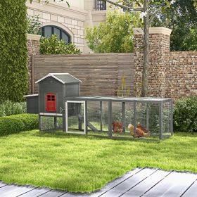118" Extra Large Chicken Coop with Asphalt Roof (Option: Gray-1065x640x175 mm)