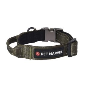 PET MARVELHigh Performance Tactical Dog Collar 1.25 In Wide With Handle (Option: Army Green-Medium)