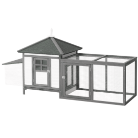 Wooden Chicken Coop With Nesting Boxes (Option: Grey)